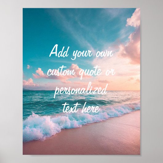 独自の引用文を作カスタム成するサンセット海 ポスター (正面)