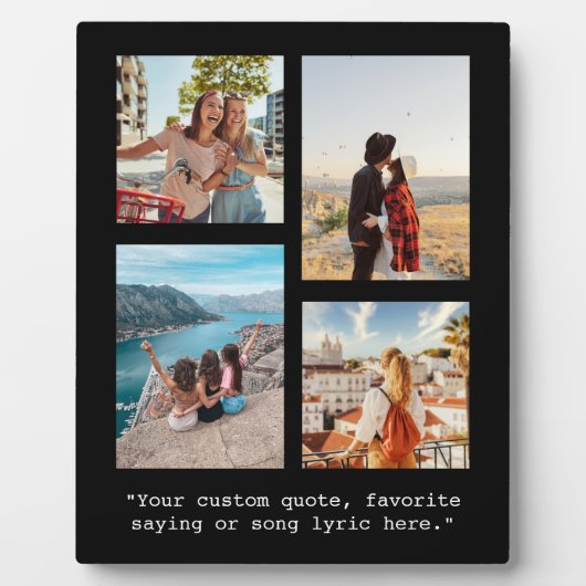 独自の引用文を作カスタム成4 Photo Collage フォトプラーク (正面)