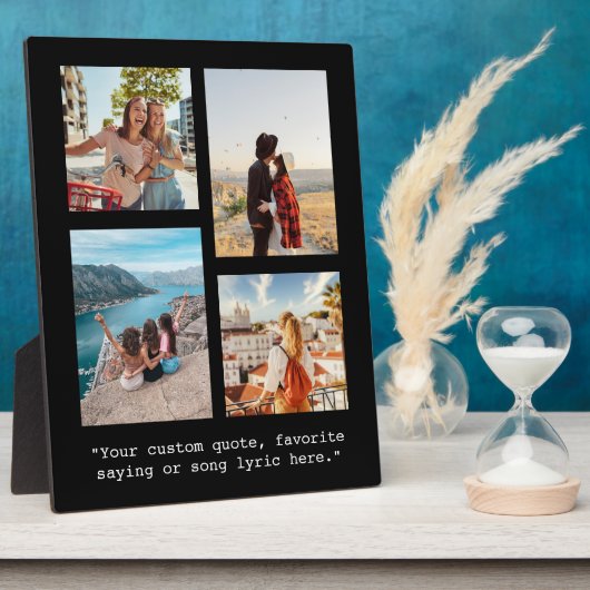 独自の引用文を作カスタム成4 Photo Collage フォトプラーク (側面)