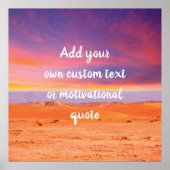 独自の引用文を作カスタム成 – Desert Sunset ポスター (正面)