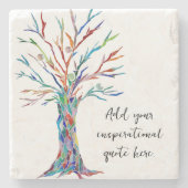 独自の引用文を作感動的やる気を起こさせる成 ストーンコースター (正面)