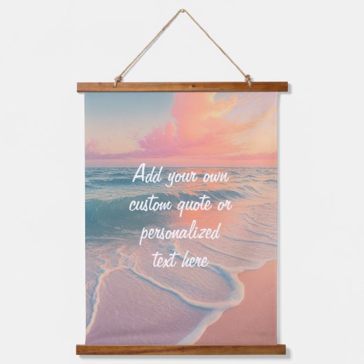 独自の引用文を作成カスタムビーチ 吊り下げ型タペストリー (正面)