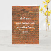 独自の引用文を作成カスタム – 赤レンガ壁 カード (黄色い花)