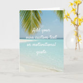 独自の引用文を追加カスタム – パームツリービーチ カード (黄色い花)