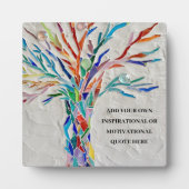 独自の引用文を追加感動的やる気を起こさせるする フォトプラーク (正面)