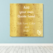 独自の引用文を追加金ゴールドハート キャンバスプリント (インサイチュ (ウッドフロア))