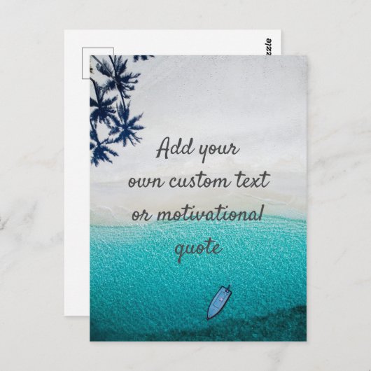 独自の引用文カスタムの作成 – ビーチ ポストカード (正面/裏面)
