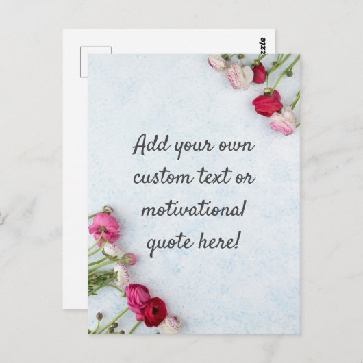 独自の引用文カスタムの作成 – フローラ ポストカード (正面/裏面)