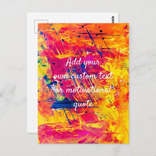 独自の引用文カスタムの追加 – 抽象芸術絵を描 ポストカード (正面/裏面)