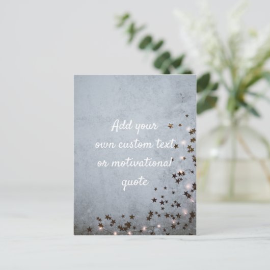 独自の引用文カスタムの追加 – 星と光 ポストカード (スタンド正面)
