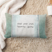 独自の引用文カスタムティール(緑がかった色)とグレーを追加動揺してする ランバークッション (ブランケット)