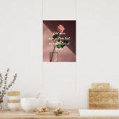 独自の引用文カスタムポスターの作成 – Pink Rose ポスター (キッチン)