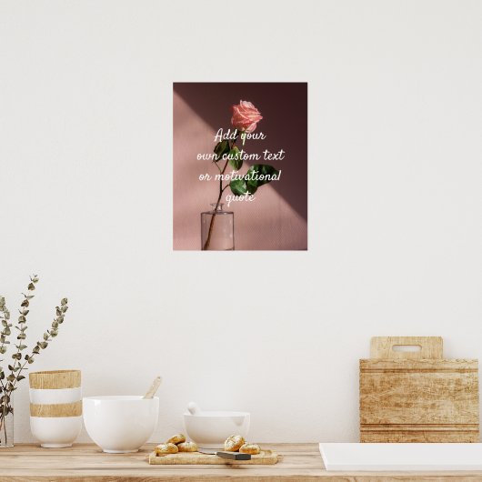 独自の引用文カスタムポスターの作成 – Pink Rose ポスター (キッチン)