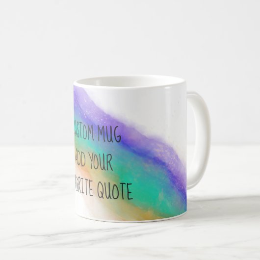 独自の引用文カスタム水彩アートを追加 コーヒーマグカップ (正面右)