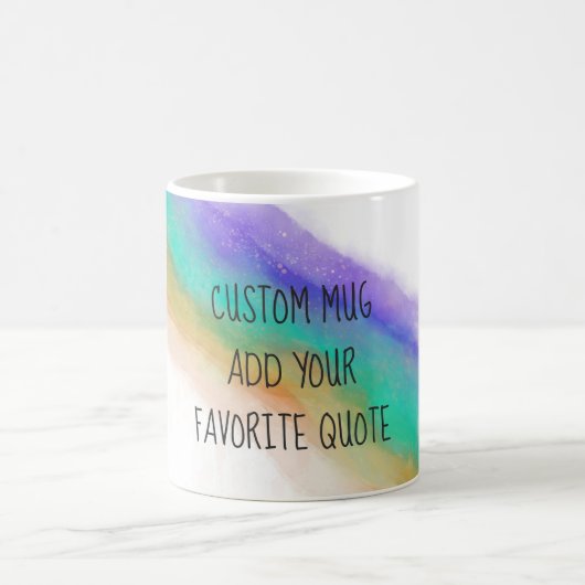 独自の引用文カスタム水彩アートを追加 コーヒーマグカップ (中央)