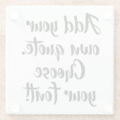 独自の引用文ガラスパーソナライズされたコースターを作成 ガラスコースター (裏面)