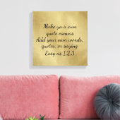 独自の引用文キャンバスを作成(金ゴールド) キャンバスプリント (インサイチュ (リビング))