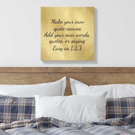 独自の引用文キャンバスを作成(金ゴールド) キャンバスプリント (インサイチュ (寝室))