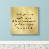 独自の引用文キャンバスを作成(金ゴールド) キャンバスプリント (インサイチュ (ウッドフロア))