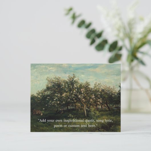 独自の引用文クラシックヴィンテージの絵を描追加 ポストカード (スタンド正面)