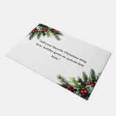 独自の引用文クリスマスボタニカルフローラの作成 ドアマット (アングル)