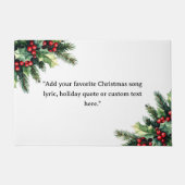 独自の引用文クリスマスボタニカルフローラの作成 ドアマット (正面)