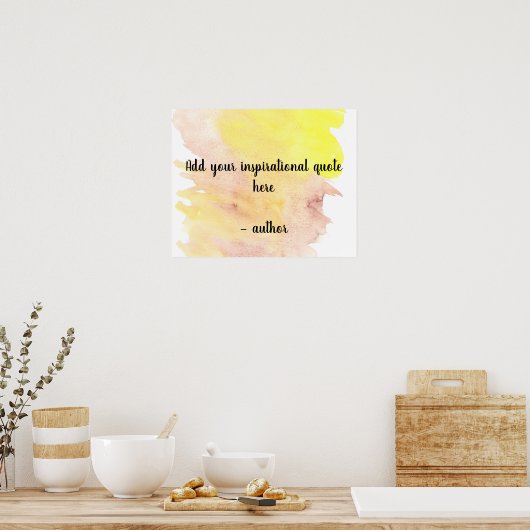 独自の引用文サニーウォータースプラッシュを追加 ポスター (キッチン)