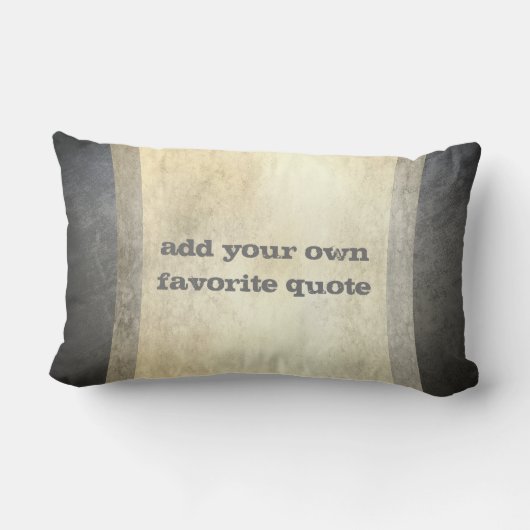 独自の引用文タンカスタムとグレーを追加動揺してする ランバークッション (裏面)