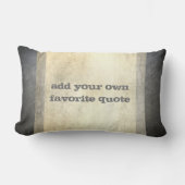 独自の引用文タンカスタムとグレーを追加動揺してする ランバークッション (正面)