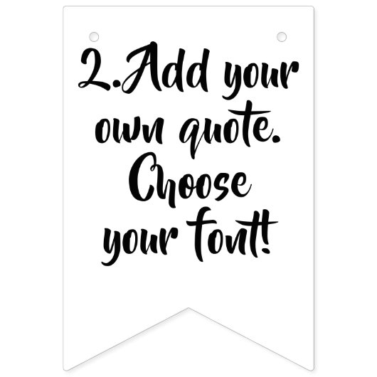 独自の引用文パーソナライズされたテンプレート バンティングフラッグ (第2の旗)