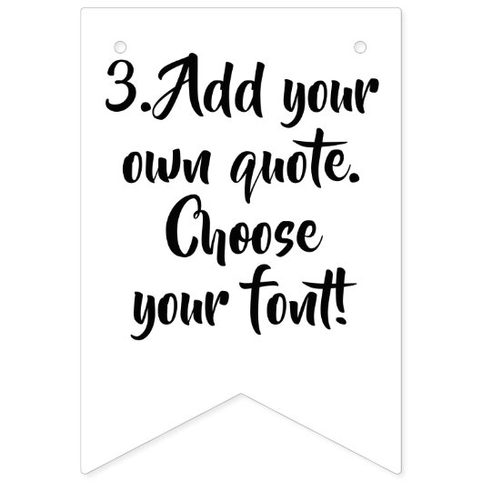 独自の引用文パーソナライズされたテンプレート バンティングフラッグ (第3の旗)