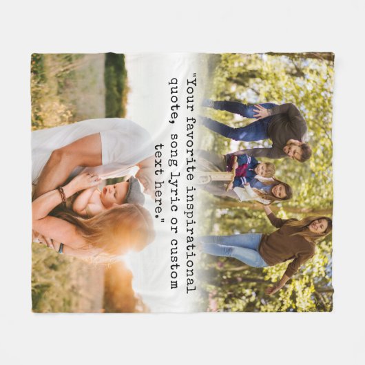 独自の引用文パーソナライズされた2枚の写真の作成 フリースブランケット (正面(横))