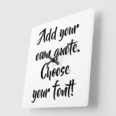 独自の引用文パーソナライズされた  スクエア壁時計 (傾斜)