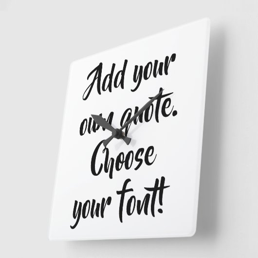 独自の引用文パーソナライズされた  スクエア壁時計 (傾斜)