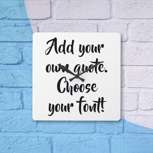 独自の引用文パーソナライズされた  スクエア壁時計