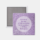 独自の引用文パープル感動的グリッターの作成 マグネット (正面/裏面)