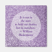 独自の引用文パープル感動的グリッターの作成 マグネット (正面)