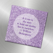 独自の引用文パープル感動的グリッターの作成 マグネット