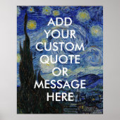 独自の引用文ファンゴッホ星空の夜のポスターを作成 ポスター (正面)