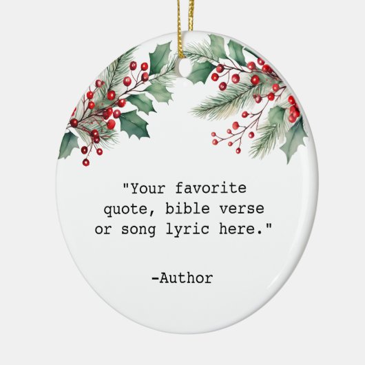 独自の引用文フローラクリスマスの作成 セラミックオーナメント (左)