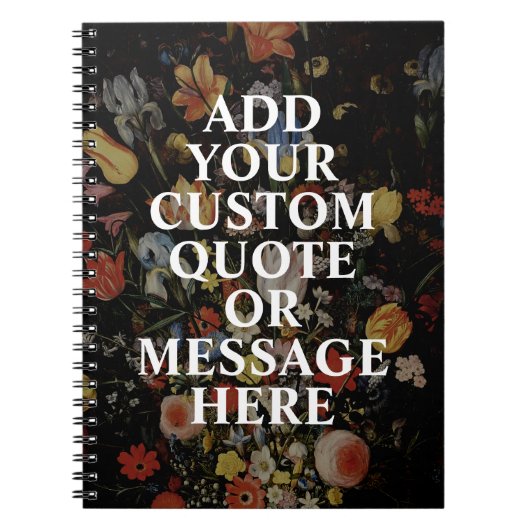 独自の引用文フローラ ノートブック (正面)