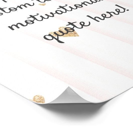 独自の引用文ポスタカスタムーの作成 – 金ゴールドハート ポスター (角)