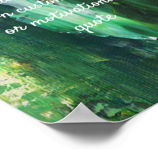 独自の引用文ポスタカスタムーの追加 – 抽象芸術緑 ポスター (角)