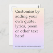 独自の引用文ポスタカスタムーを作成する – ブックページ ポストカード (正面/裏面)