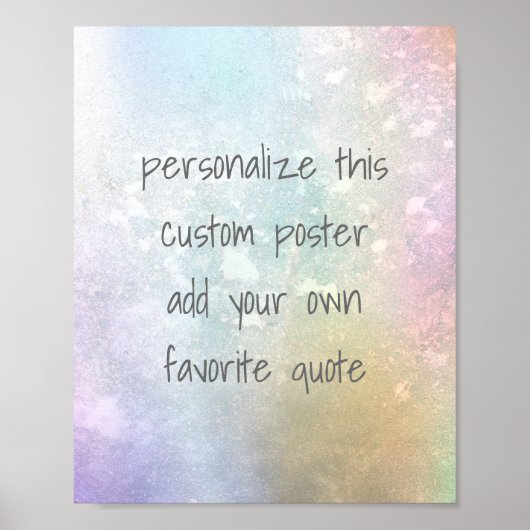 独自の引用文ポスタカスタムーソフトカラーの追加 ポスター (正面)