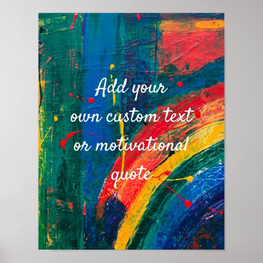 独自の引用文ポスタカスタムー・レインボーを作成絵を描する ポスター (正面)