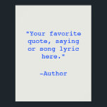 独自の引用文ポスターの作成 ポスター<br><div class="desc">独自の引用文ポスタカスタムーのウォールアートを作成する。ミニマルなタイプライタータイポグラフィを搭載。</div>