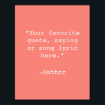 独自の引用文ポスターの作成 ポスター<br><div class="desc">独自の引用文ポスタカスタムーのウォールアートを作成する。ミニマルなタイプライタータイポグラフィを搭載。</div>