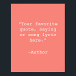 独自の引用文ポスターの作成 ポスター<br><div class="desc">独自の引用文ポスタカスタムーのウォールアートを作成する。ミニマルなタイプライタータイポグラフィを搭載。</div>