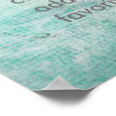 独自の引用文ポスターティール(緑がかった色)とグレーのカスタム追加 ポスター (角)